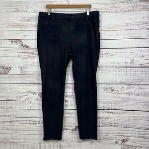 Chico’s Blue Faux Suede Gokd Shimmer Tapered Leg Pants NWOT
